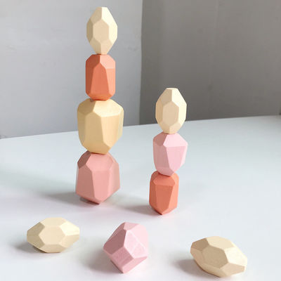 Dzieci Nordic 4 cm Architektura Drewniane klocki Kamień układanie w stosy Zabawka