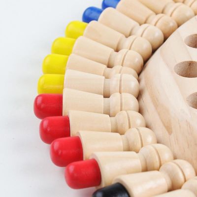5,5 cm drewniane zabawki dla dzieci Montessori Memory Matchstick Chess Game