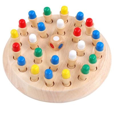 5,5 cm drewniane zabawki dla dzieci Montessori Memory Matchstick Chess Game