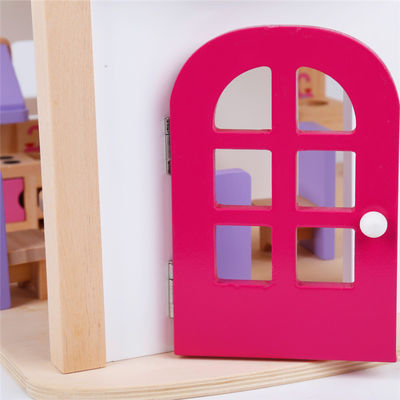 Naturalne 37,5 cm Diy drewniane meble do domku dla lalek Drewniane meble do domu z zabawkami