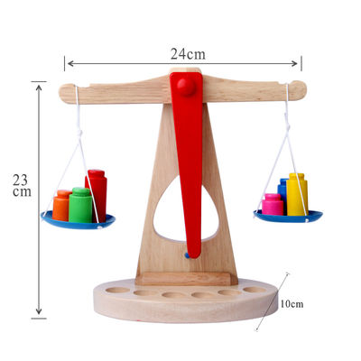 Ważenie 10 cm wagi drewnianej wagi zabawki Montessori