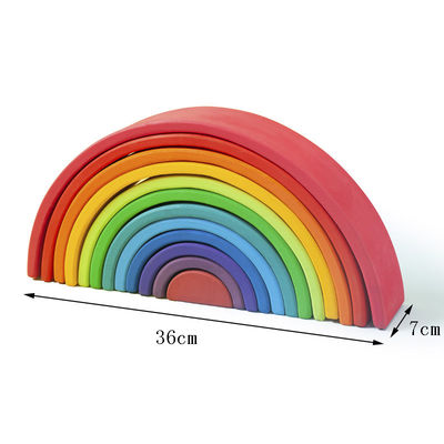 Edukacyjne 35cm 7cm Drewniane klocki Zabawki Bloki do układania w tęczę