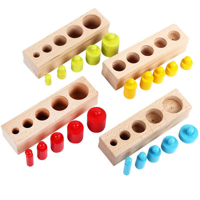 3cm sensoryczne gniazdo cylindrów Montessori bloki cylindrów z gałką Przedszkole