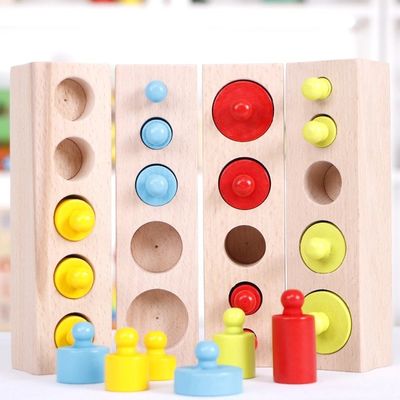 3cm sensoryczne gniazdo cylindrów Montessori bloki cylindrów z gałką Przedszkole