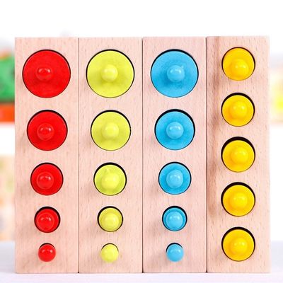 3cm sensoryczne gniazdo cylindrów Montessori bloki cylindrów z gałką Przedszkole