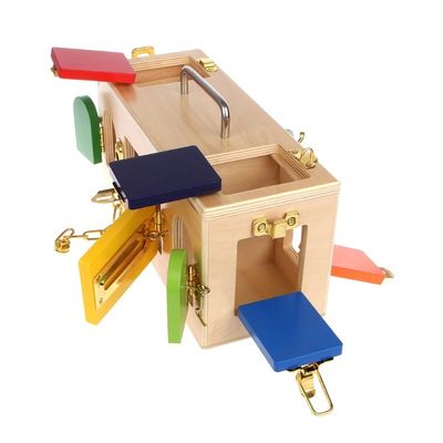 Pudełko na kłódkę 13,5 cm Drewniane zabawki Montessori dla dzieci Drewniane puzzle edukacyjne