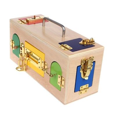 Pudełko na kłódkę 13,5 cm Drewniane zabawki Montessori dla dzieci Drewniane puzzle edukacyjne