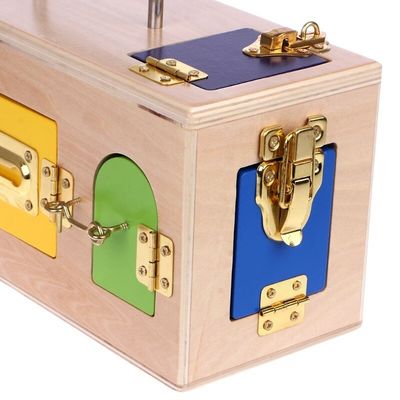 Pudełko na kłódkę 13,5 cm Drewniane zabawki Montessori dla dzieci Drewniane puzzle edukacyjne