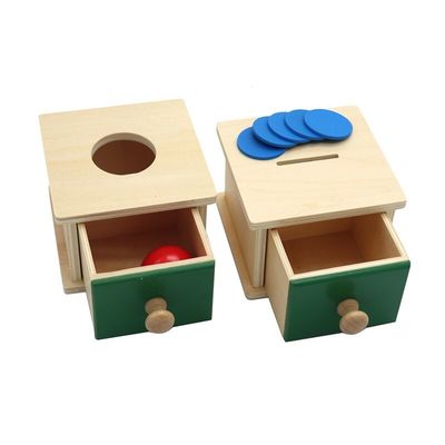 12cm sensoryczne drewniane zabawki Montessori dla niemowląt Montessori z szufladami w kolorze drewna bukowego