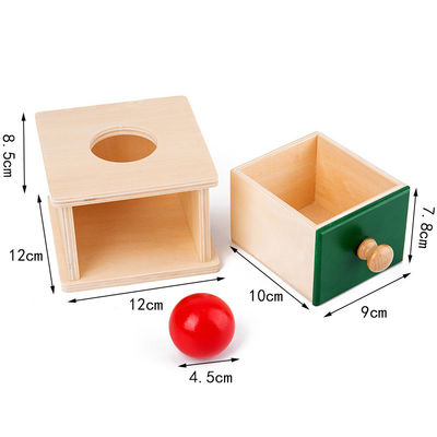 12cm sensoryczne drewniane zabawki Montessori dla niemowląt Montessori z szufladami w kolorze drewna bukowego