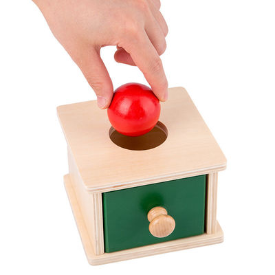 12cm sensoryczne drewniane zabawki Montessori dla niemowląt Montessori z szufladami w kolorze drewna bukowego