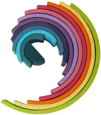 3D 2,75in Układanie w stosy Rainbow Drewniane Rainbow Stacker 12 sztuk