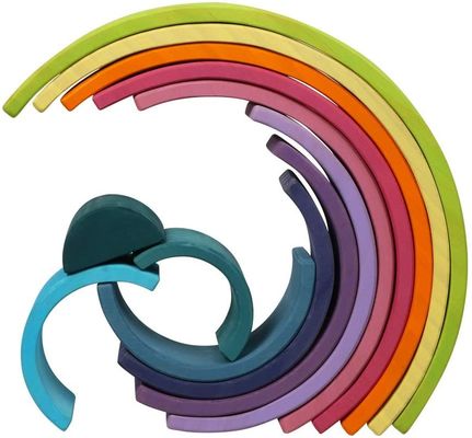 3D 2,75in Układanie w stosy Rainbow Drewniane Rainbow Stacker 12 sztuk