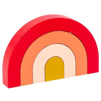 3D Budynek Jenga Drewniany Tęczowy Stacker Drewniany Tęczowy Pastel