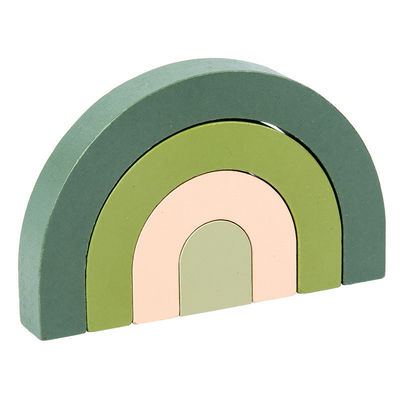 3D Budynek Jenga Drewniany Tęczowy Stacker Drewniany Tęczowy Pastel