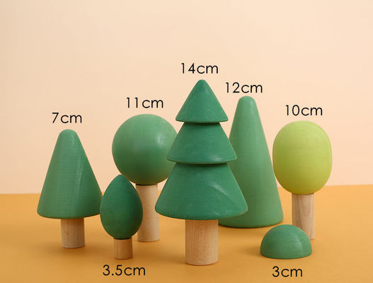Rainbow 7cm Drzewa leśne Drewniane klocki Nietoksyczne drewniane klocki