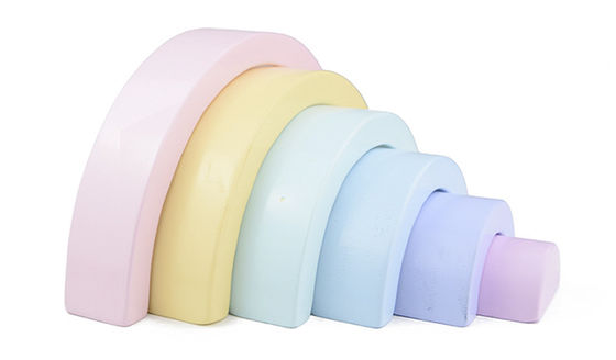 Siedem kolorów 13,5 cm Drewniane Rainbow Stacker Toy Jengle Arched