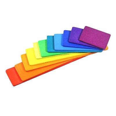 11 Lot Burlywood Drewniane Rainbow Stacker Toy Macaron Beech