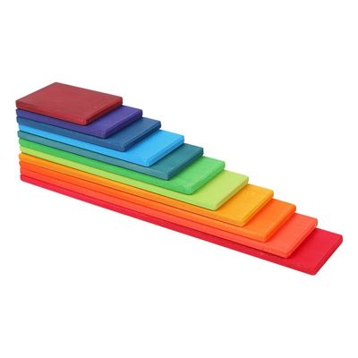 11 Lot Burlywood Drewniane Rainbow Stacker Toy Macaron Beech