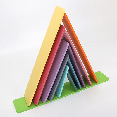 11 Lot Burlywood Drewniane Rainbow Stacker Toy Macaron Beech