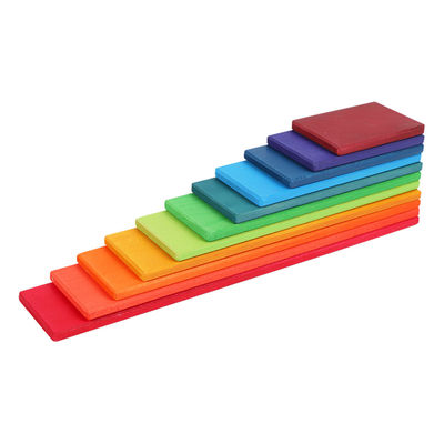 11 Lot Burlywood Drewniane Rainbow Stacker Toy Macaron Beech