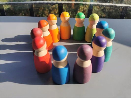 Sortuj Pegdoll Drewniane Rainbow Stacker Drewniana gra Memory Stick