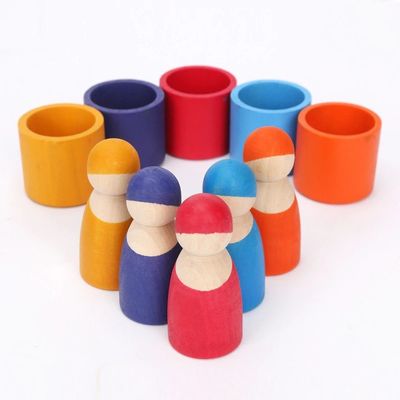 Ekskluzywny zestaw 12 sztuk Peg Rainbow Arch Stacker Toy Nietoksyczny Nordic