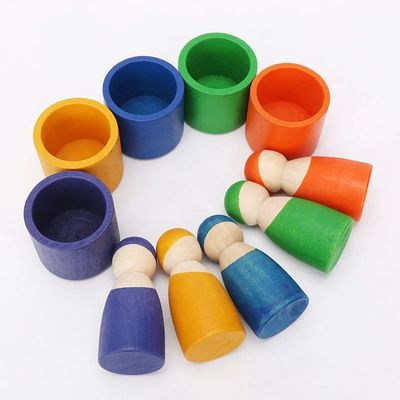 Ekskluzywny zestaw 12 sztuk Peg Rainbow Arch Stacker Toy Nietoksyczny Nordic