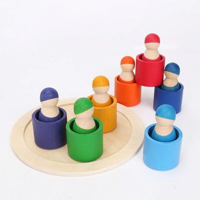 Ekskluzywny zestaw 12 sztuk Peg Rainbow Arch Stacker Toy Nietoksyczny Nordic