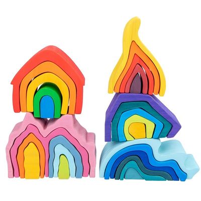 Coral Earth Drewniane klocki Zabawki Wood Rock Set Balansing Blocks Natural Wood Toy