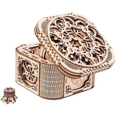 Prezent 23,5 cm Mechaniczne drewniane klocki Puzzle Zabawki Małe drewniane pudełko z biżuterią
