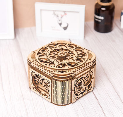 Prezent 23,5 cm Mechaniczne drewniane klocki Puzzle Zabawki Małe drewniane pudełko z biżuterią