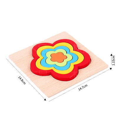 DIY 1cm geometryczny drewniany klocek Puzzle zabawki Jigsaw Baby