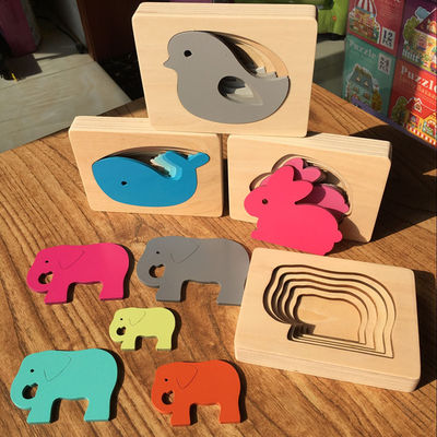Jigsaw Animal Drewniane klocki dla dzieci Puzzle Block Toy ISO9001
