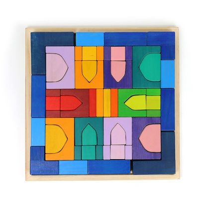 Castle Cognitive 4,5cm drewniane klocki zabawki Rainbow Building Blocks