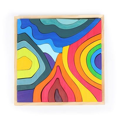 Castle Cognitive 4,5cm drewniane klocki zabawki Rainbow Building Blocks