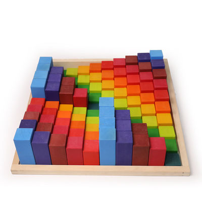 Castle Cognitive 4,5cm drewniane klocki zabawki Rainbow Building Blocks