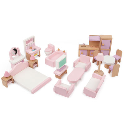 Klasyczny 10,5 cm naturalny mini drewniany domek dla lalek zabawki meble