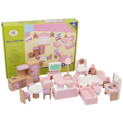 Klasyczny 10,5 cm naturalny mini drewniany domek dla lalek zabawki meble
