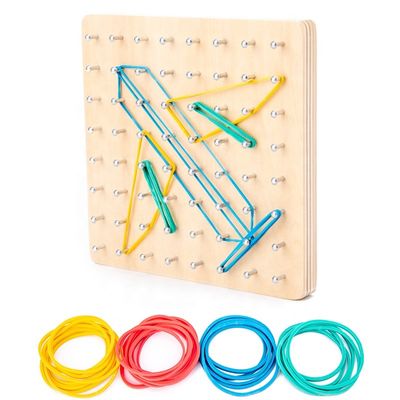Dzieci 15cm krawat paznokci drewniana zabawka matematyczna drewniane klocki Montessori tablica graficzna