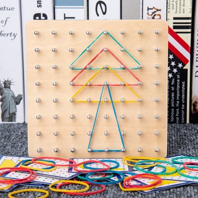 Dzieci 15cm krawat paznokci drewniana zabawka matematyczna drewniane klocki Montessori tablica graficzna
