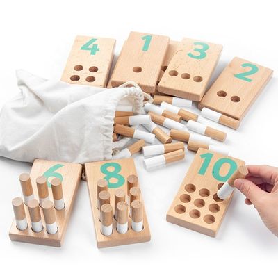 Cyfrowe 8cm Jigsaw Drewniane klocki numeryczne Zabawki Zabawki edukacyjne dla dzieci