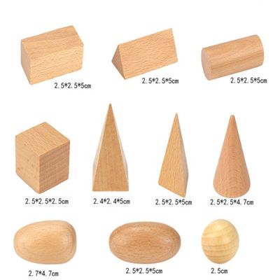 Liczenie 3D 5cm Drewniane zabawki matematyczne Geometryczne drewniane klocki
