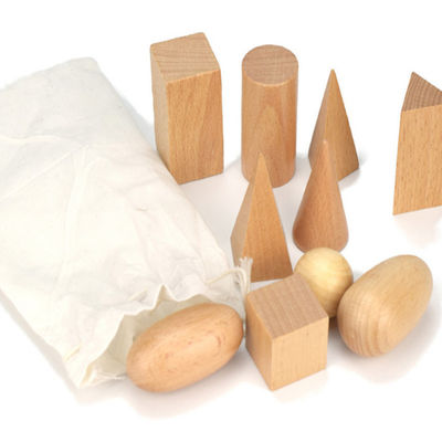 Liczenie 3D 5cm Drewniane zabawki matematyczne Geometryczne drewniane klocki