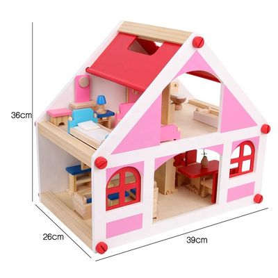 37,5 cm Casa Vintage drewniane meble do domku dla lalek  DIY miniaturowe