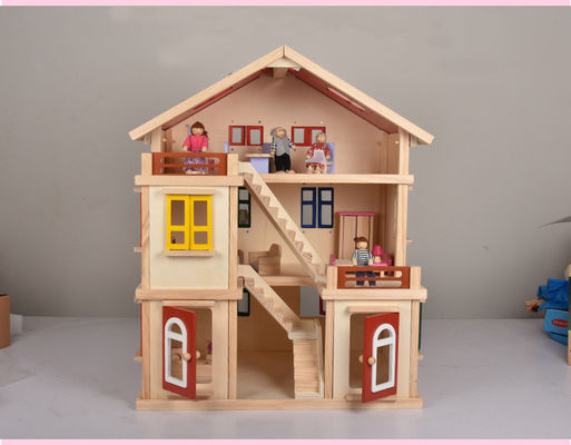 Dzieci DIY 55,5 cm Garaż Mini Dollhouse Furniture Drewniany miniaturowy domek dla lalek