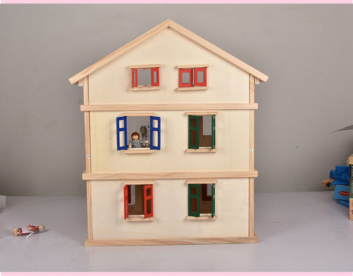 Dzieci DIY 55,5 cm Garaż Mini Dollhouse Furniture Drewniany miniaturowy domek dla lalek