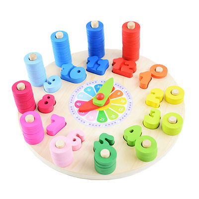 Geometria Zegar Drewniane Puzzle Numery Zabawka licząca Montessori