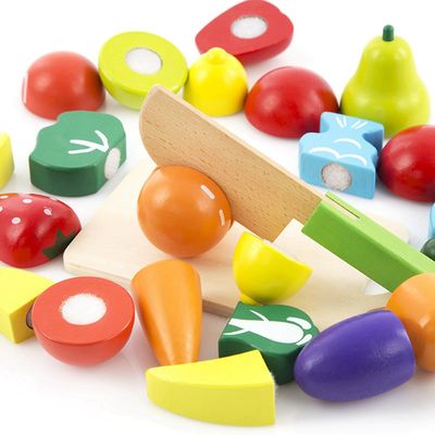 Kolorowe ISO9001 Symulacja Drewniane zabawki warzywne Drewniane owoce do zabawy
