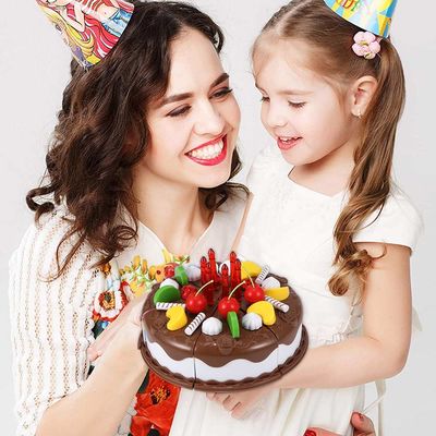 DIY 5,9 cala drewniany zestaw do cięcia owoców tort urodzinowy zabawka plastikowa